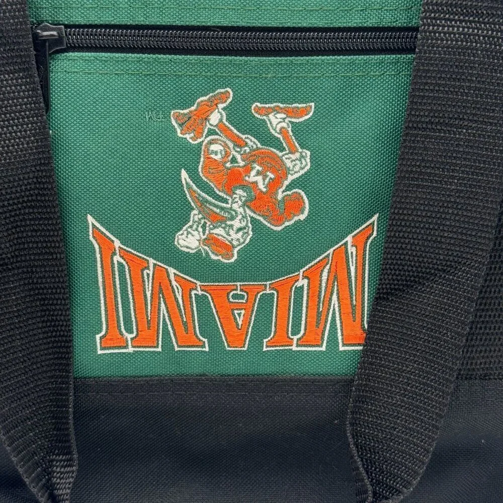 Vintage Miami Hurricanes Duffel Bag Collegiate Gym/Travel Bag Retro Embroidered